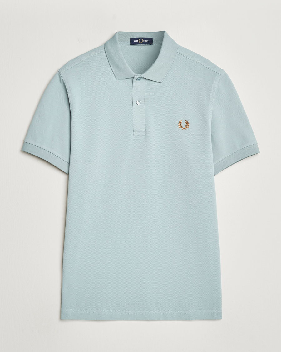 Herr |  | Fred Perry | Plain Polo Shirt Silver Blue