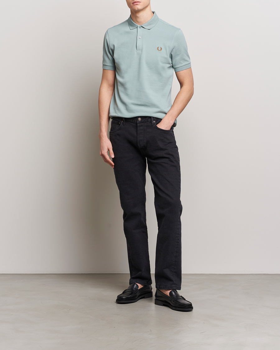 Herr | Pikéer | Fred Perry | Plain Polo Shirt Silver Blue