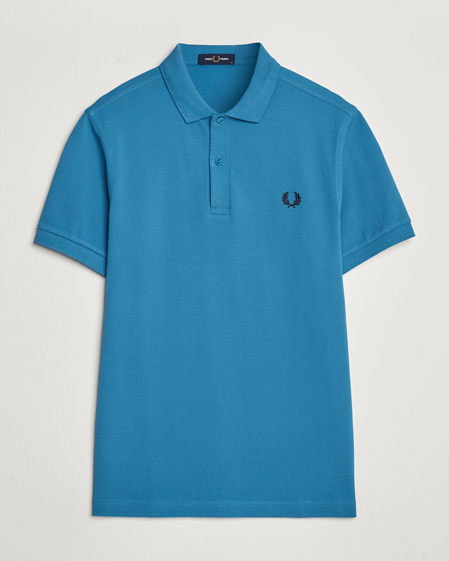 Herr | Pikéer | Fred Perry | Plain Polo Shirt Ocean Blue