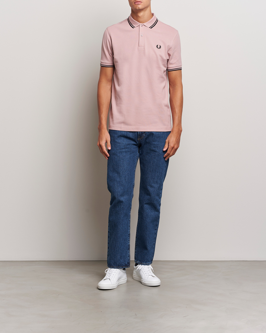 Herr | Pikéer | Fred Perry | Twin Tipped Polo Shirt Dusty Rose Pink