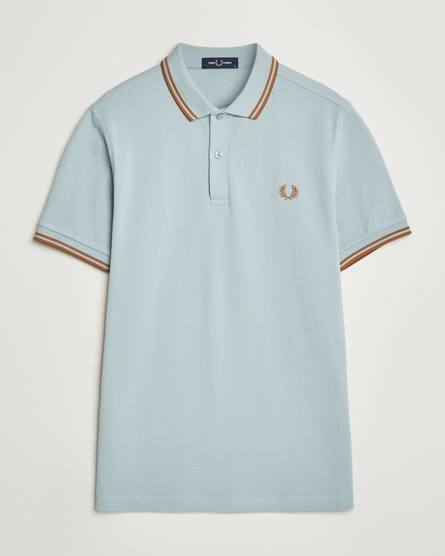 Herr | Pikéer | Fred Perry | Twin Tipped Polo Shirt Silver Blue