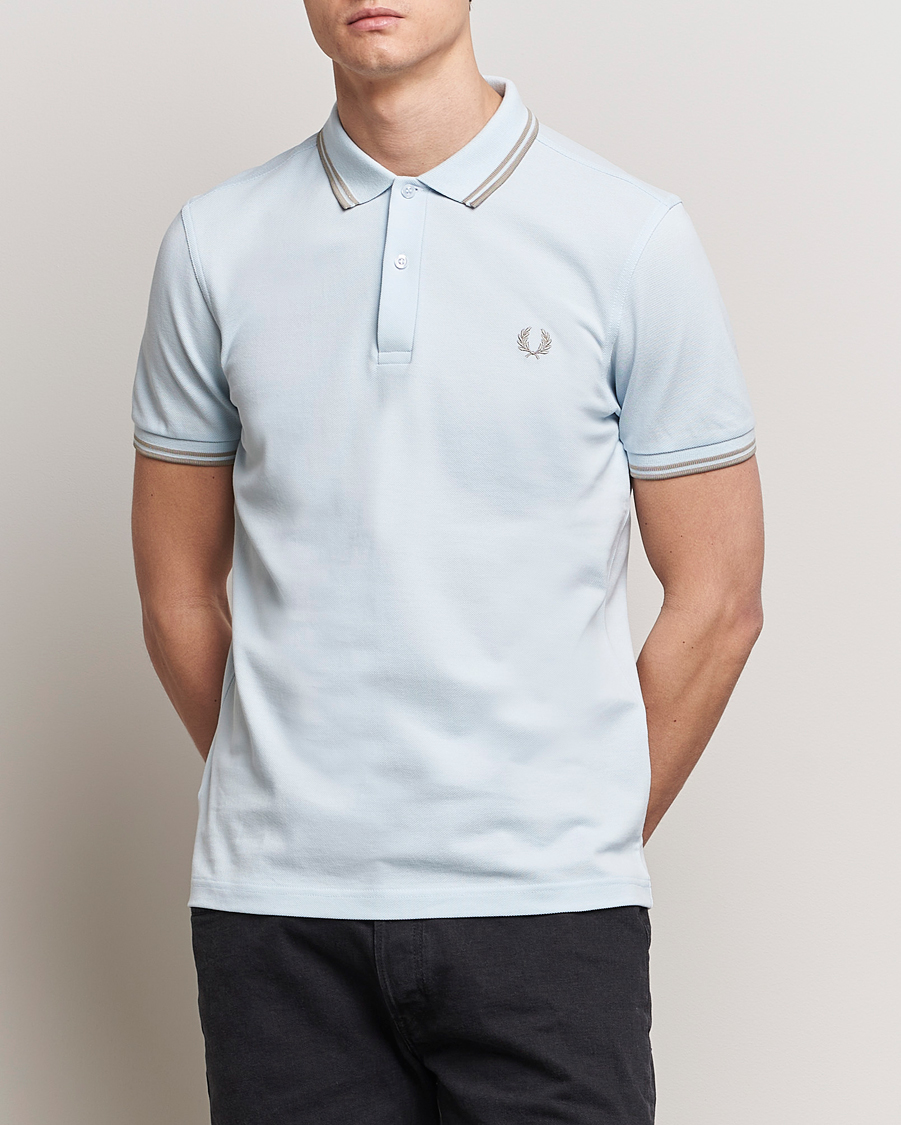 Herr | Kortärmade pikéer | Fred Perry | Twin Tipped Polo Shirt Light Ice