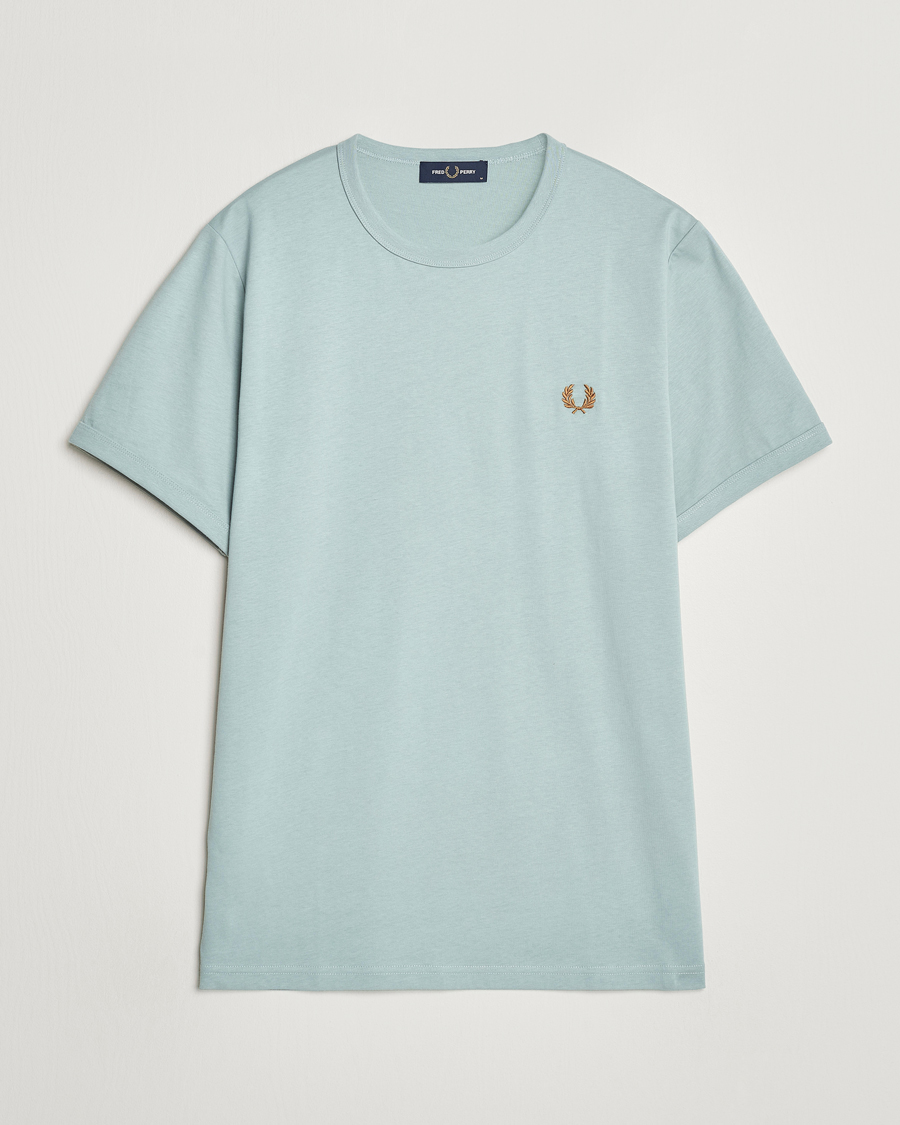 Herr | T-Shirts | Fred Perry | Ringer T-Shirt Silver Blue