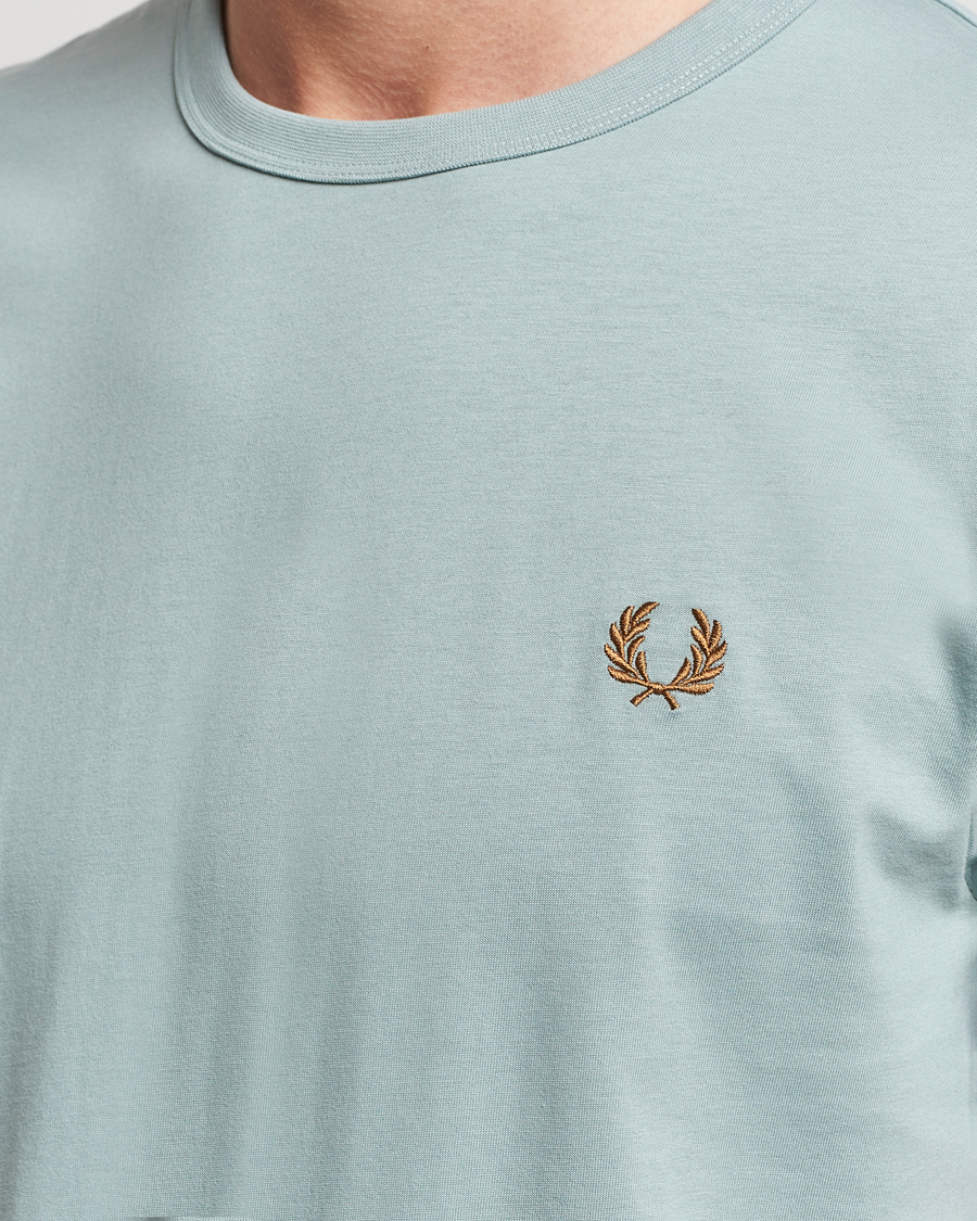 Herr | T-Shirts | Fred Perry | Ringer T-Shirt Silver Blue