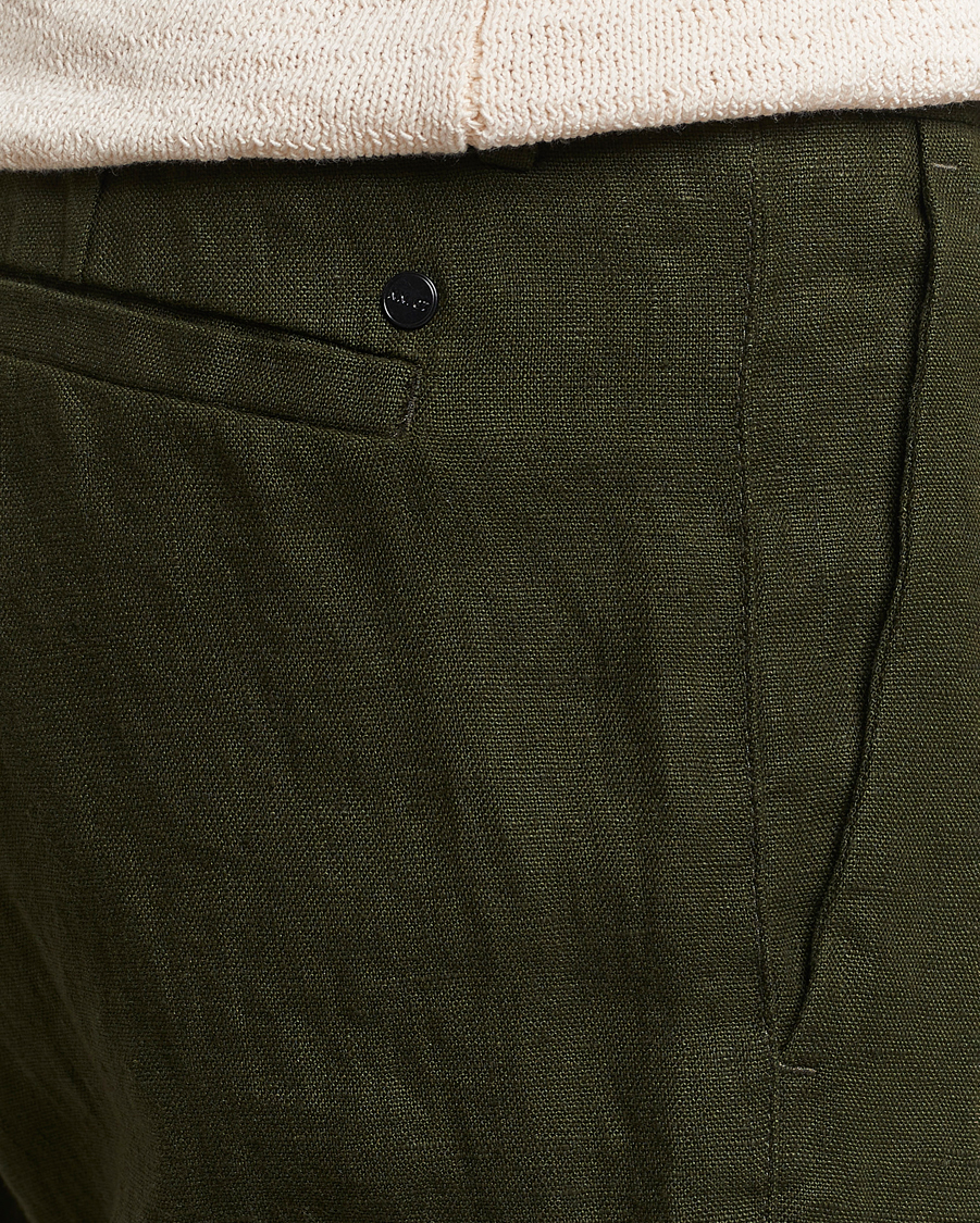 Herr | Byxor | NN07 | Theo Linen Trousers Rosin Green