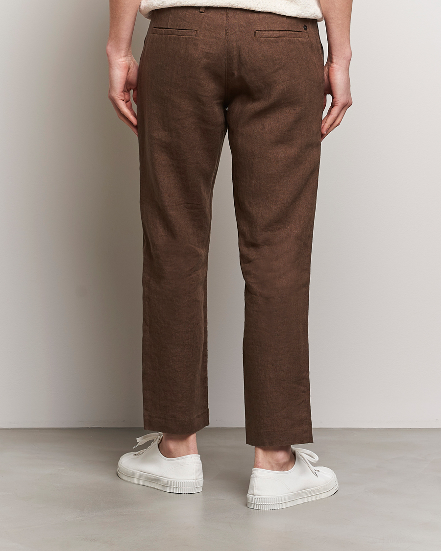 Herr | Byxor | NN07 | Theo Linen Trousers Cocoa Brown