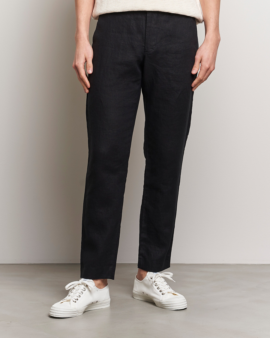 Herr | Byxor | NN07 | Theo Linen Trousers Black