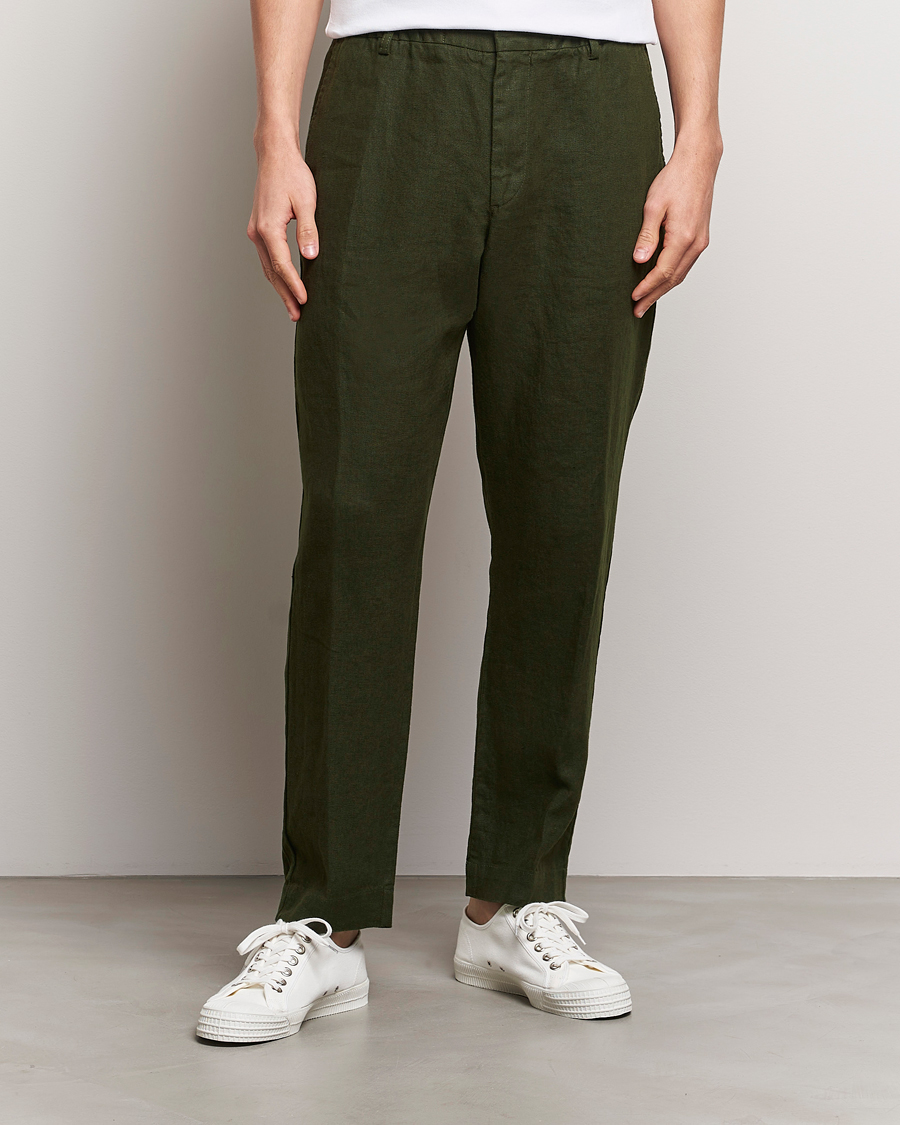 Herr | Business & Beyond | NN07 | Billie Linen Drawstring Trousers Rosin Green