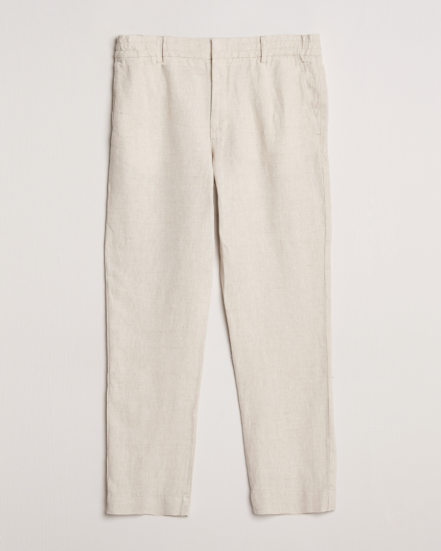 Herr | Byxor | NN07 | Billie Linen Drawstring Trousers Oat