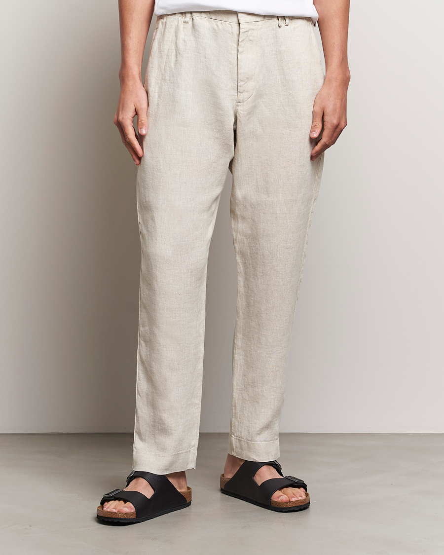 Herr | Avdelningar | NN07 | Billie Linen Drawstring Trousers Oat