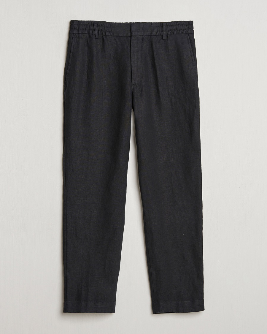 Herr | Byxor | NN07 | Billie Linen Drawstring Trousers Black