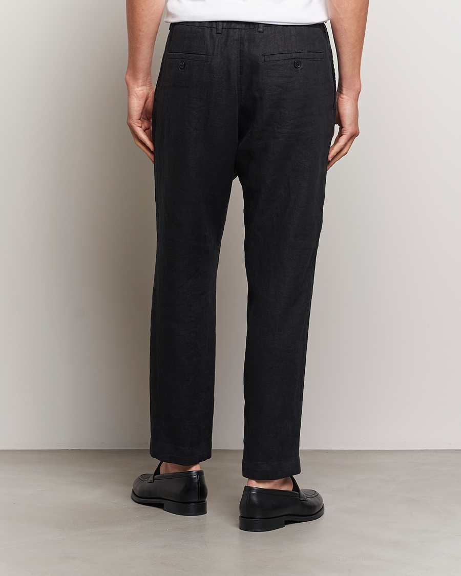 Herr | Byxor | NN07 | Billie Linen Drawstring Trousers Black
