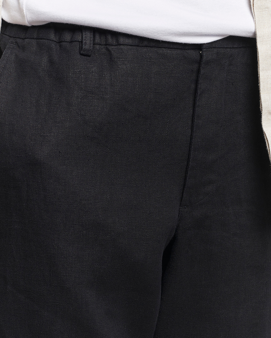 Herr | Byxor | NN07 | Billie Linen Drawstring Trousers Black