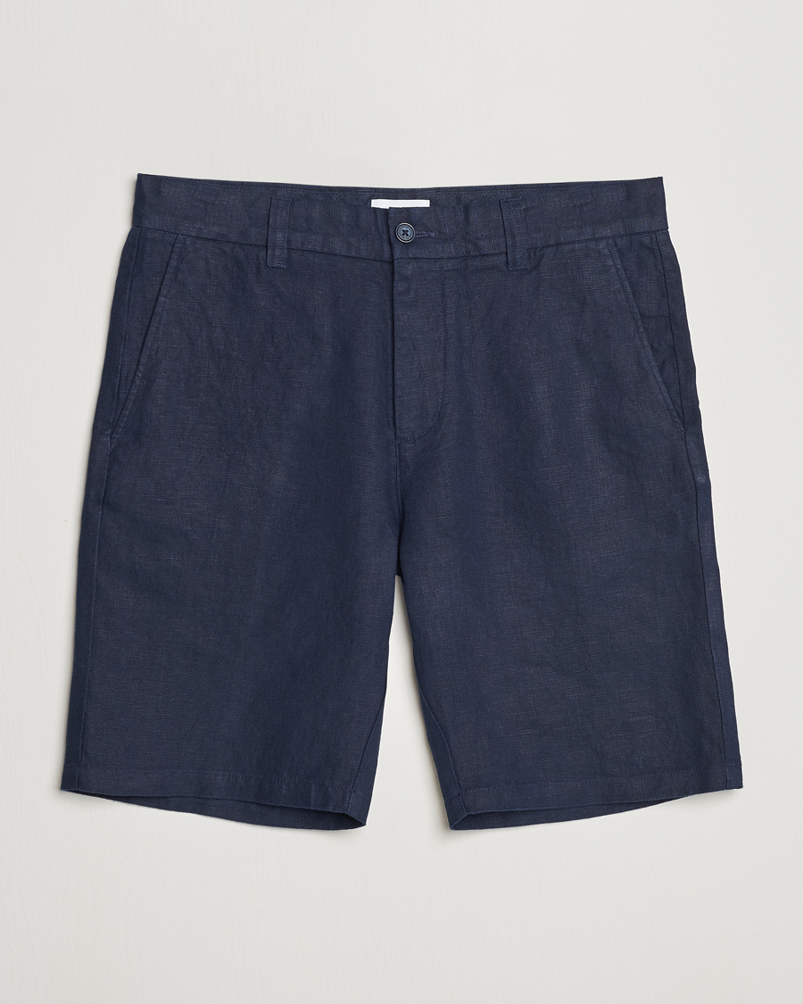 Herr | Shorts | NN07 | Crown Linen Shorts Navy Blue