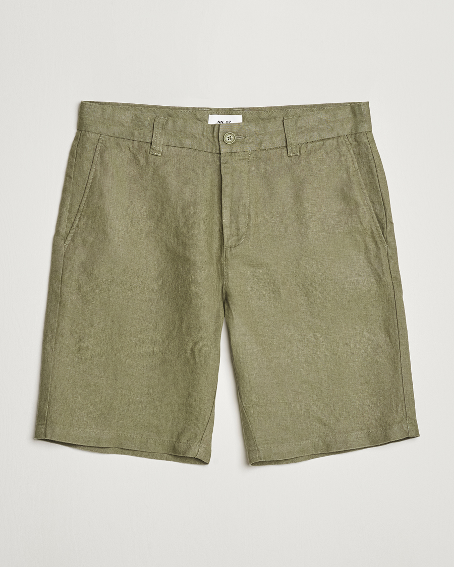 Herr | Shorts | NN07 | Crown Linen Shorts Lichten Green