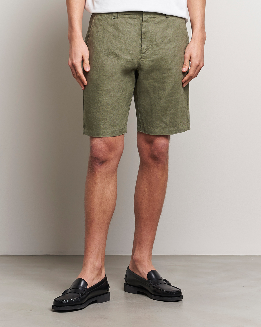 Herr | Shorts | NN07 | Crown Linen Shorts Lichten Green