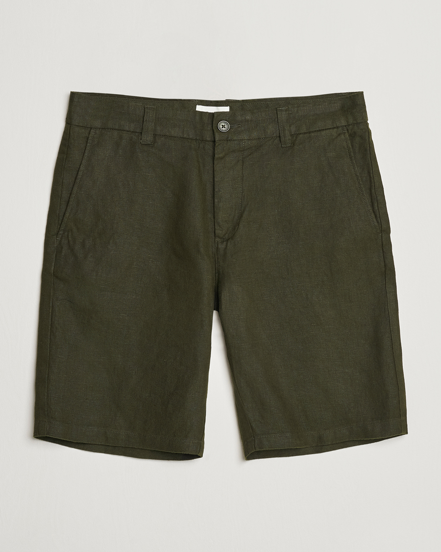 Herr | Shorts | NN07 | Crown Linen Shorts Rosin Green