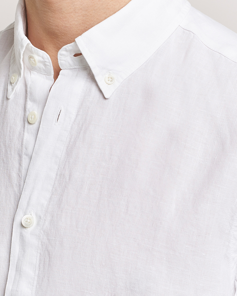 Herr | Skjortor | NN07 | Arne Linen Short Sleeve Shirt White