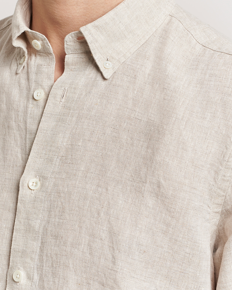 Herr | Skjortor | NN07 | Arne Linen Short Sleeve Shirt Oat
