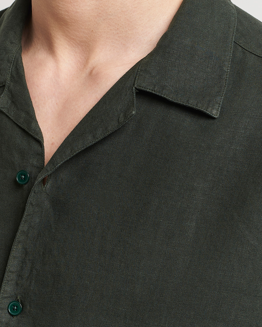 Herr | Skjortor | NN07 | Julio Linen Resort Shirt Rosin Green