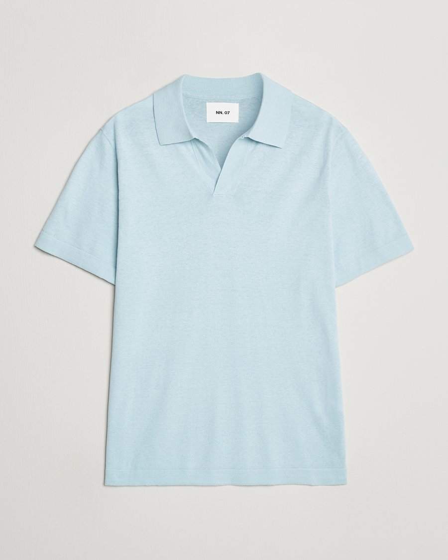 Herr | Pikéer | NN07 | Ryan Cotton/Linen Polo Winter Sky