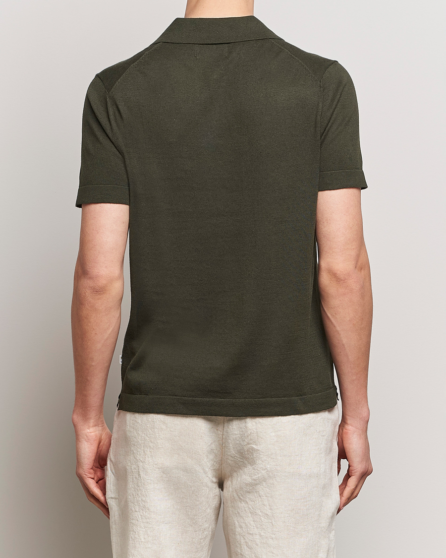 Herr | Pikéer | NN07 | Ryan Cotton/Linen Polo Rosin Green