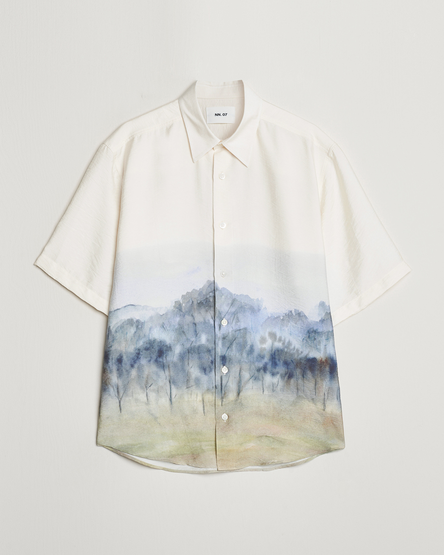 Herr | Skjortor | NN07 | Quinsy Printed Short Sleeve Shirt White Multi