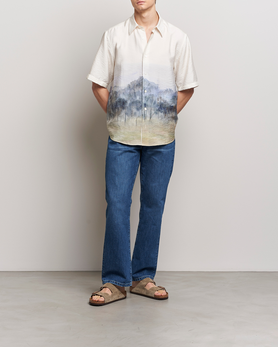 Herr | Skjortor | NN07 | Quinsy Printed Short Sleeve Shirt White Multi