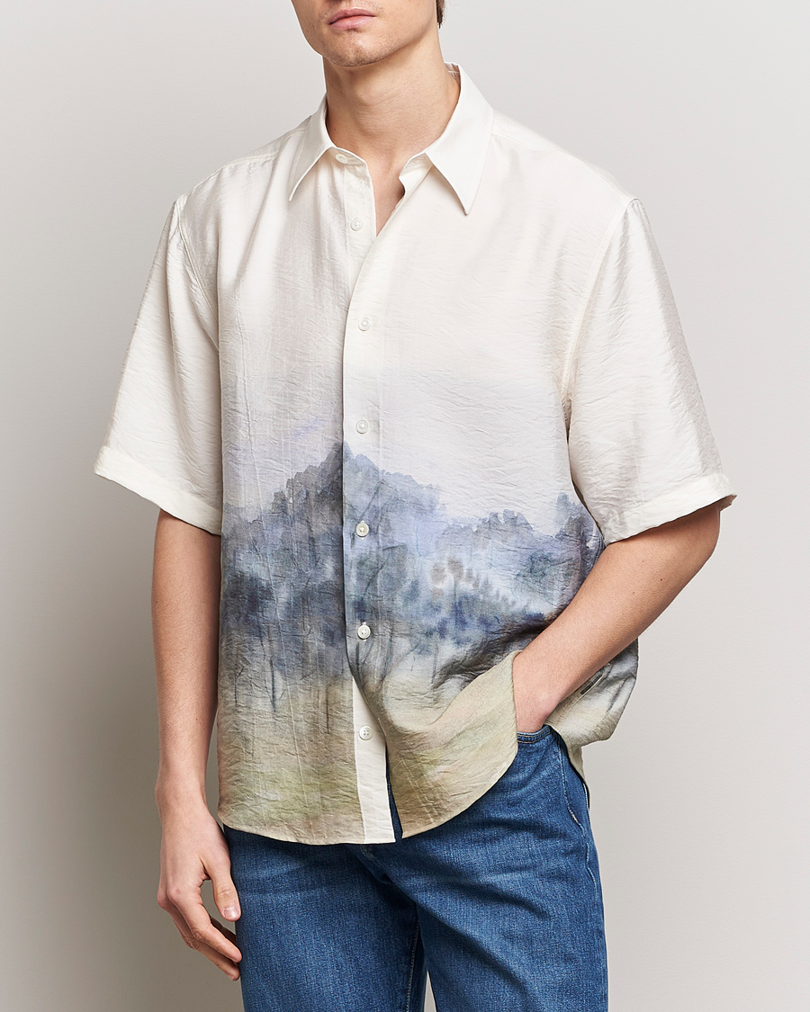 Herr | Senast inkommet | NN07 | Quinsy Printed Short Sleeve Shirt White Multi