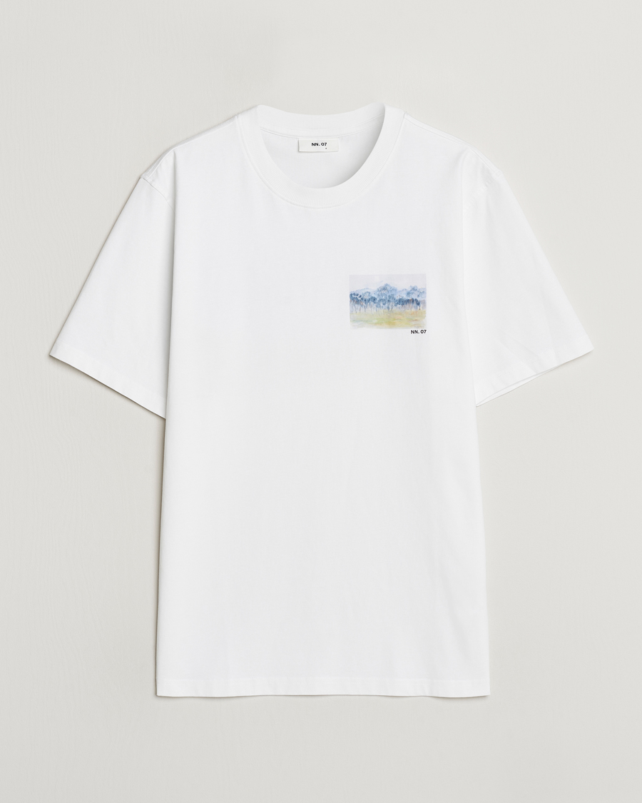Herr | T-Shirts | NN07 | Adam Printed Crew Neck T-Shirt White