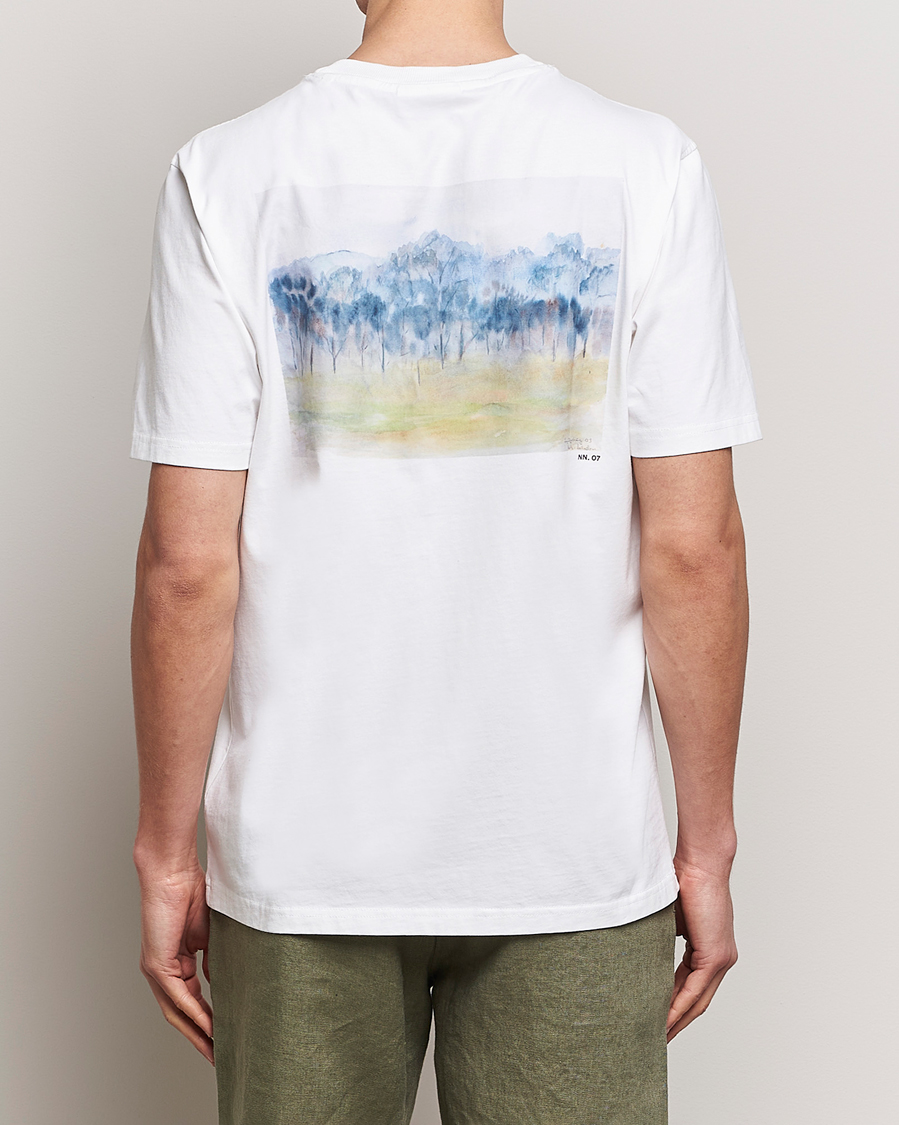 Herr | T-Shirts | NN07 | Adam Printed Crew Neck T-Shirt White
