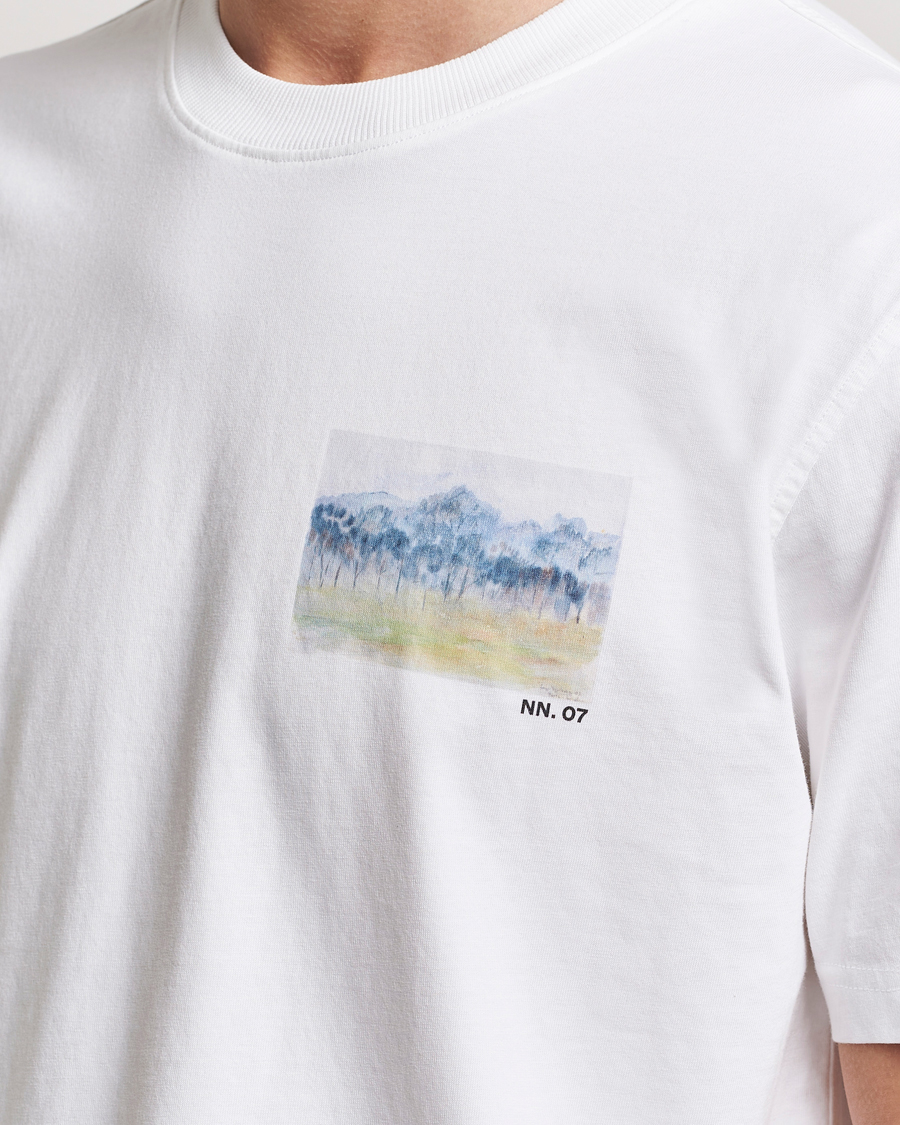 Herr | T-Shirts | NN07 | Adam Printed Crew Neck T-Shirt White
