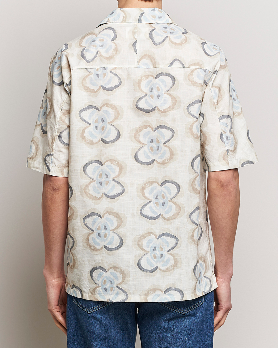 Herr | Skjortor | NN07 | Ole Printed Short Sleeve Shirt Ecru Multi