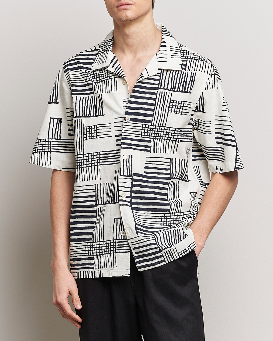 Herr | Skjortor | NN07 | Ole Printed Short Sleeve Shirt Black Multi