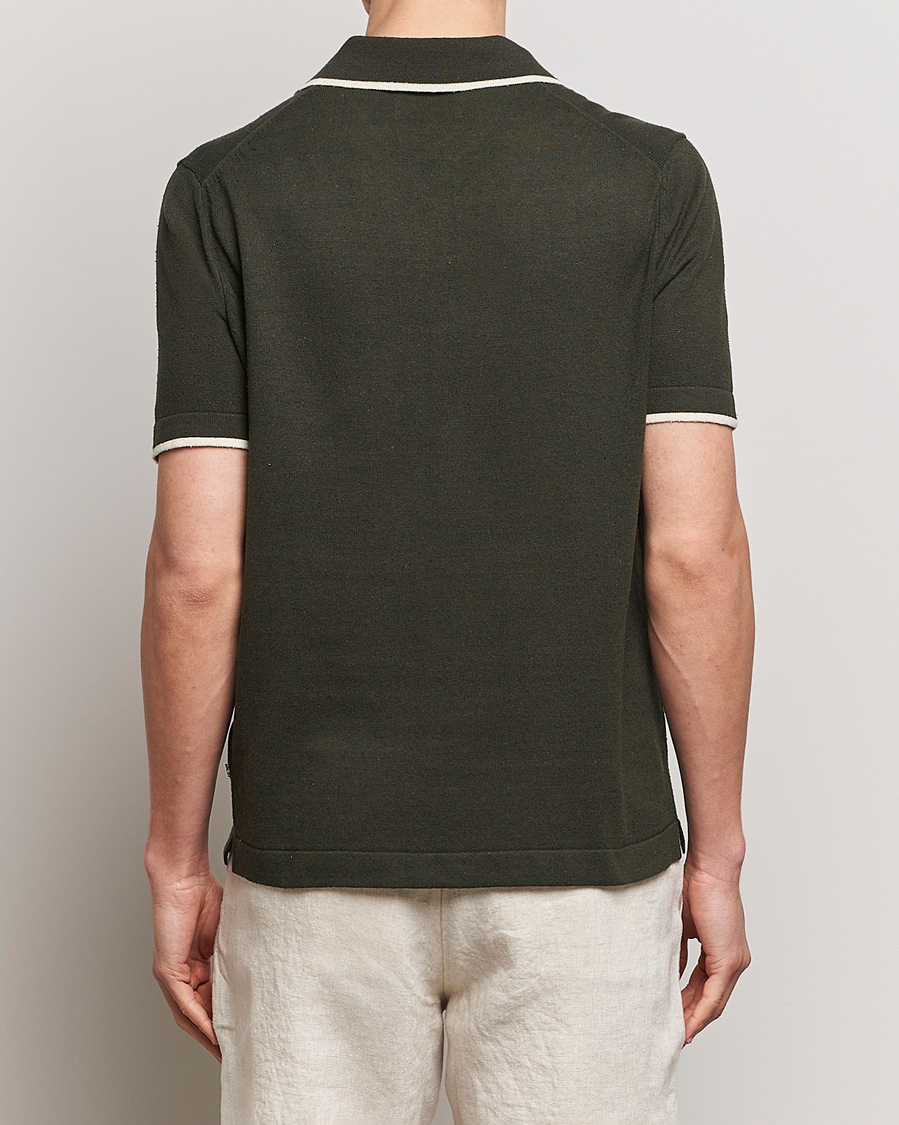 Herr | Pikéer | NN07 | Damon Silk/Cotton Knitted Polo Rosin Green