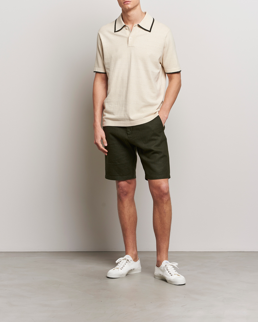 Herr | Pikéer | NN07 | Damon Silk/Cotton Knitted Polo Oat