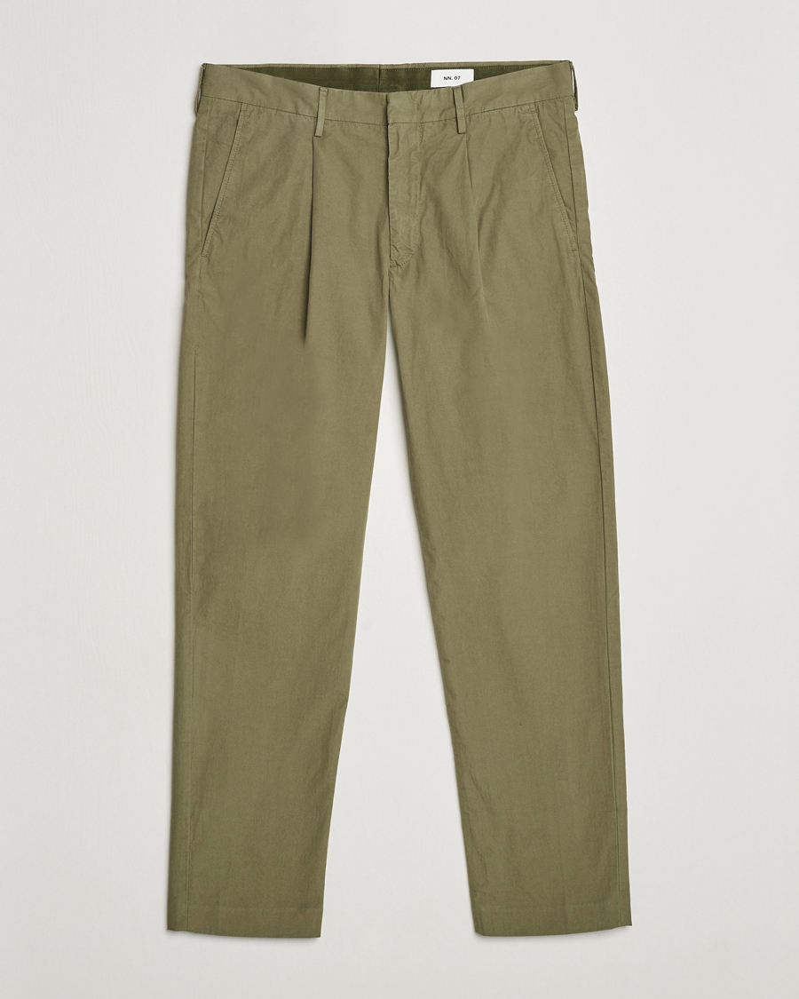 Herr | Byxor | NN07 | Bill Cotton Trousers Capers Green