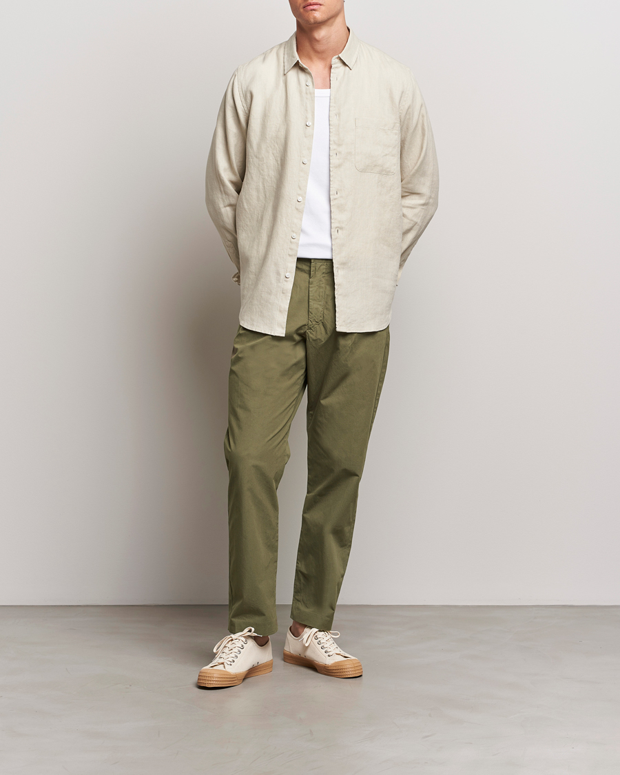Herr | Byxor | NN07 | Bill Cotton Trousers Capers Green
