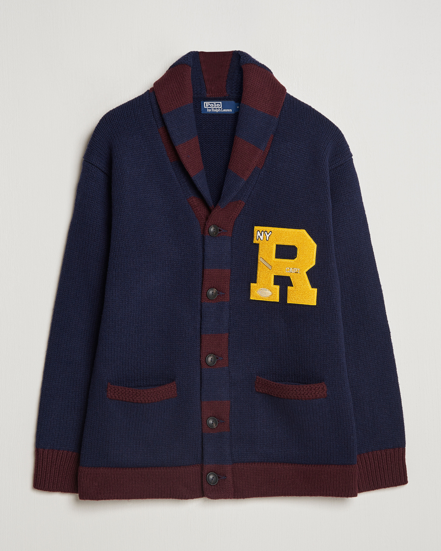 Herr | Tröjor | Polo Ralph Lauren | Varsity Wool Shawl Cardigan Aviator Navy Combo