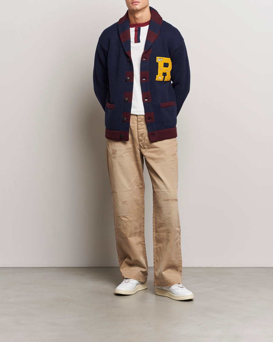 Herr | Tröjor | Polo Ralph Lauren | Varsity Wool Shawl Cardigan Aviator Navy Combo