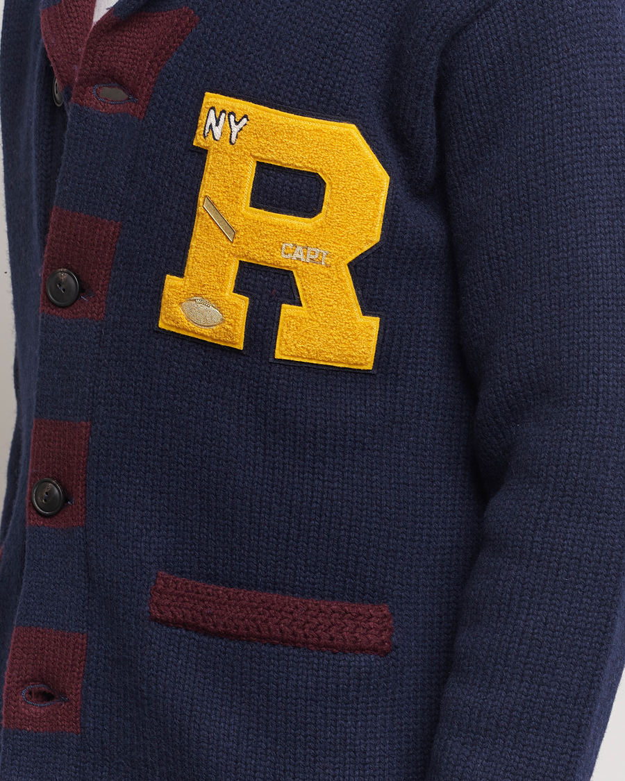Herr | Tröjor | Polo Ralph Lauren | Varsity Wool Shawl Cardigan Aviator Navy Combo