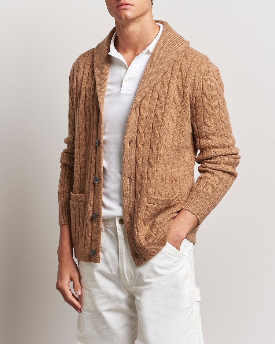 Herr |  | Polo Ralph Lauren | Cashmere Cable Shawl Cardigan Brown Sugar Melange