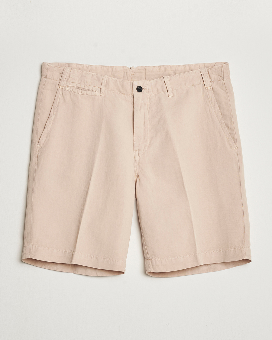 Herr | Shorts | Oscar Jacobson | Poggio Washed Linen Shorts Beige