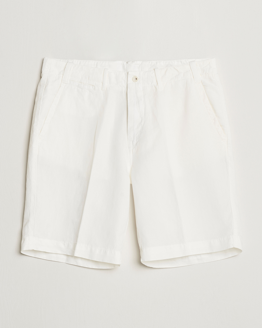 Herr | Shorts | Oscar Jacobson | Poggio Washed Linen Shorts White