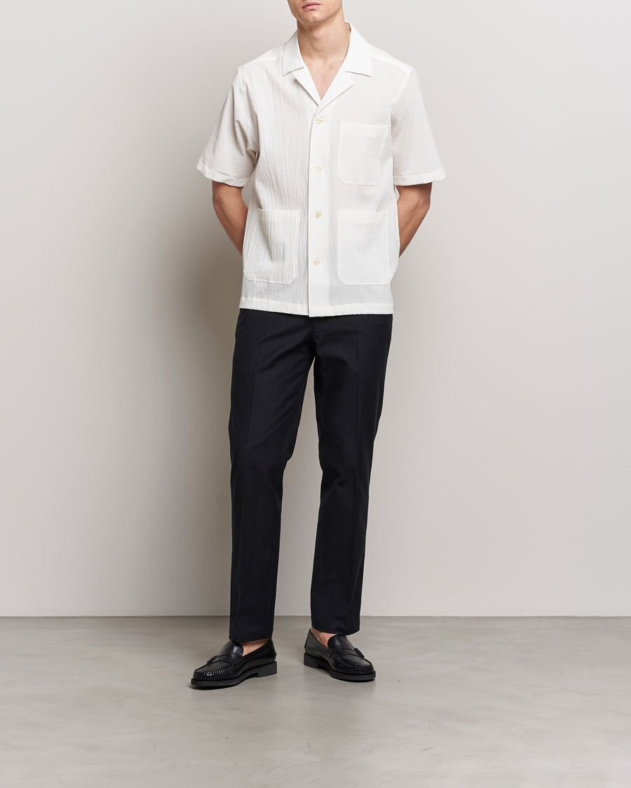 Herr | Skjortor | Oscar Jacobson | Hanks Reg Seersucker Shirt White