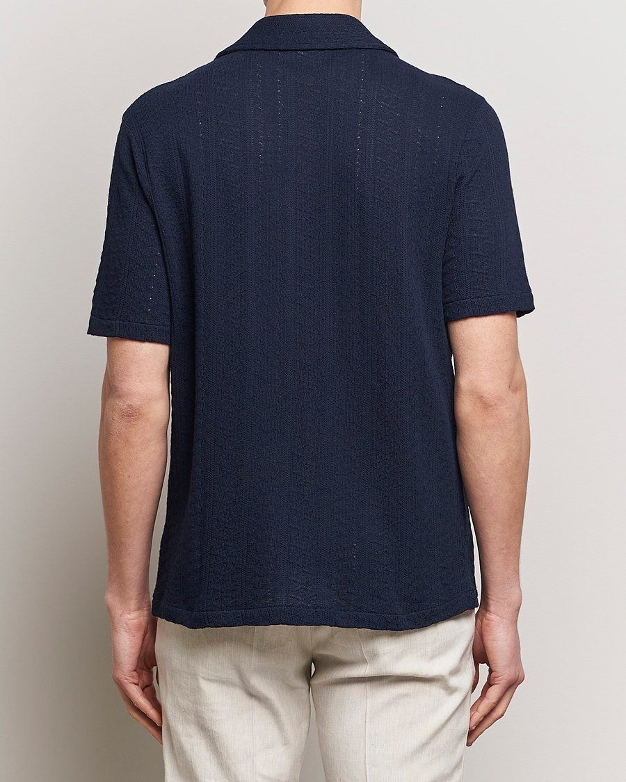 Herr | Skjortor | Oscar Jacobson | Mattis Reg Knitted Shirt Navy