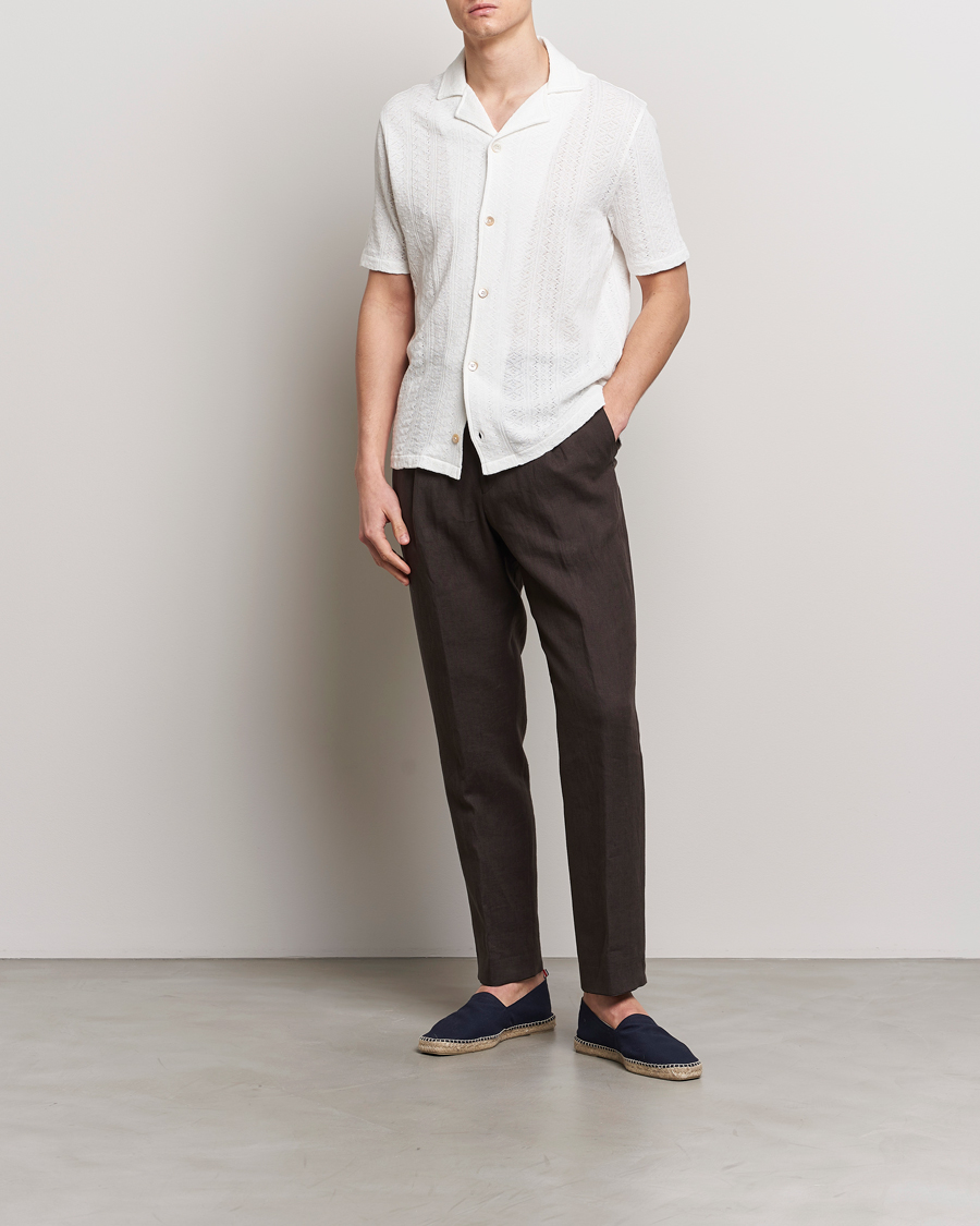 Herr | Skjortor | Oscar Jacobson | Mattis Reg Knitted Shirt White