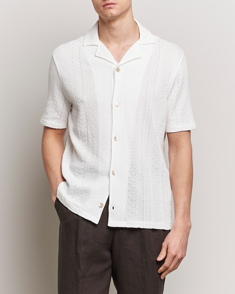 Herr | Senast inkommet | Oscar Jacobson | Mattis Reg Knitted Shirt White