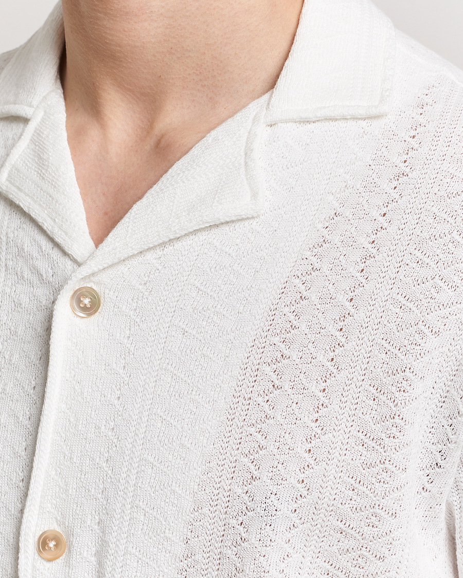 Herr | Skjortor | Oscar Jacobson | Mattis Reg Knitted Shirt White