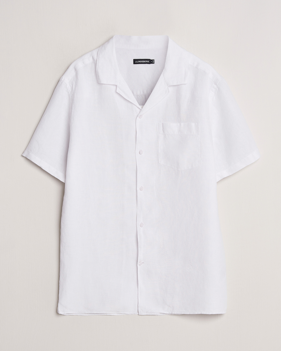 Herr | Skjortor | J.Lindeberg | Elio Linen Melange Shirt White